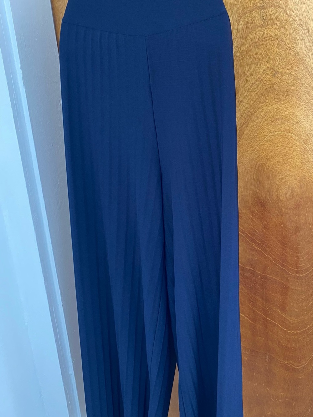 High-Rise Wide-Leg Pants in Deep Navy